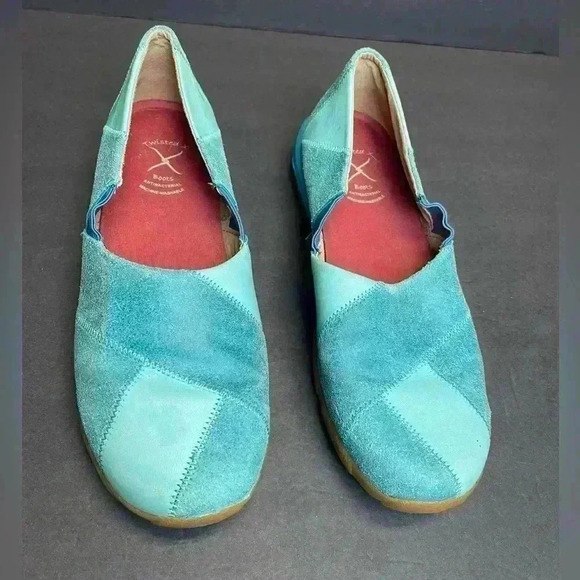 Twisted X Driving Moccasin Women's Patchwork Blue Suede Leather Slip On size 10m - Picture 6 of 8